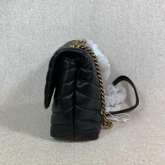 NEW Tory Burch Kira Chevron Black Small Convertible Shoulder Bag/Crossbody Bag - Picture 4 of 16